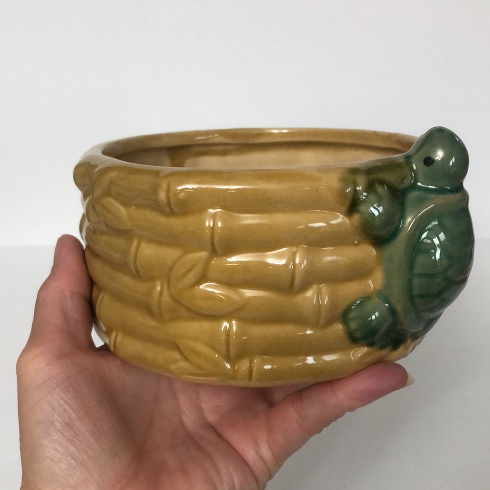 Vintage Costa Farms Bamboo Turtle Planter